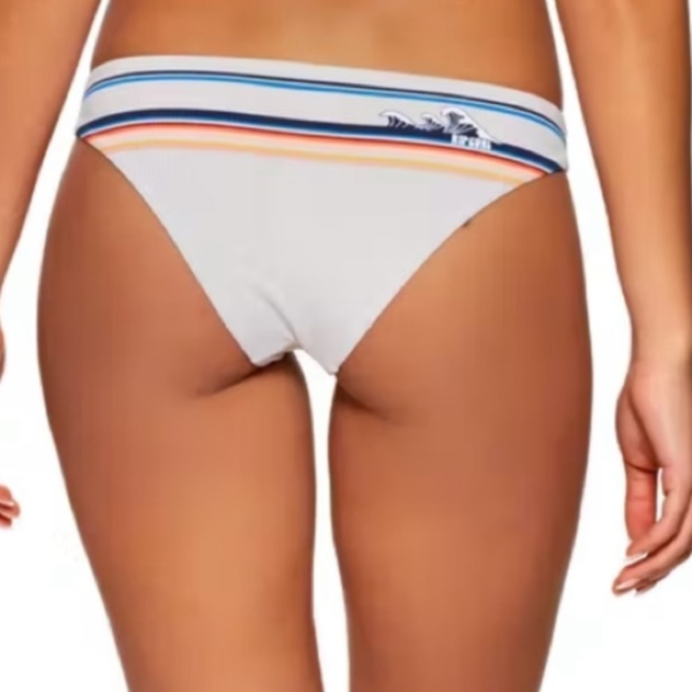 Rip curl Last Wave ribbed striped cheeky bikini bottom XL